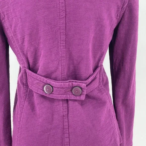 Dex Double Breasted Blazer Jacket Womens size Small Pet Fitted Dress Coat Purple - Picture 4 of 8